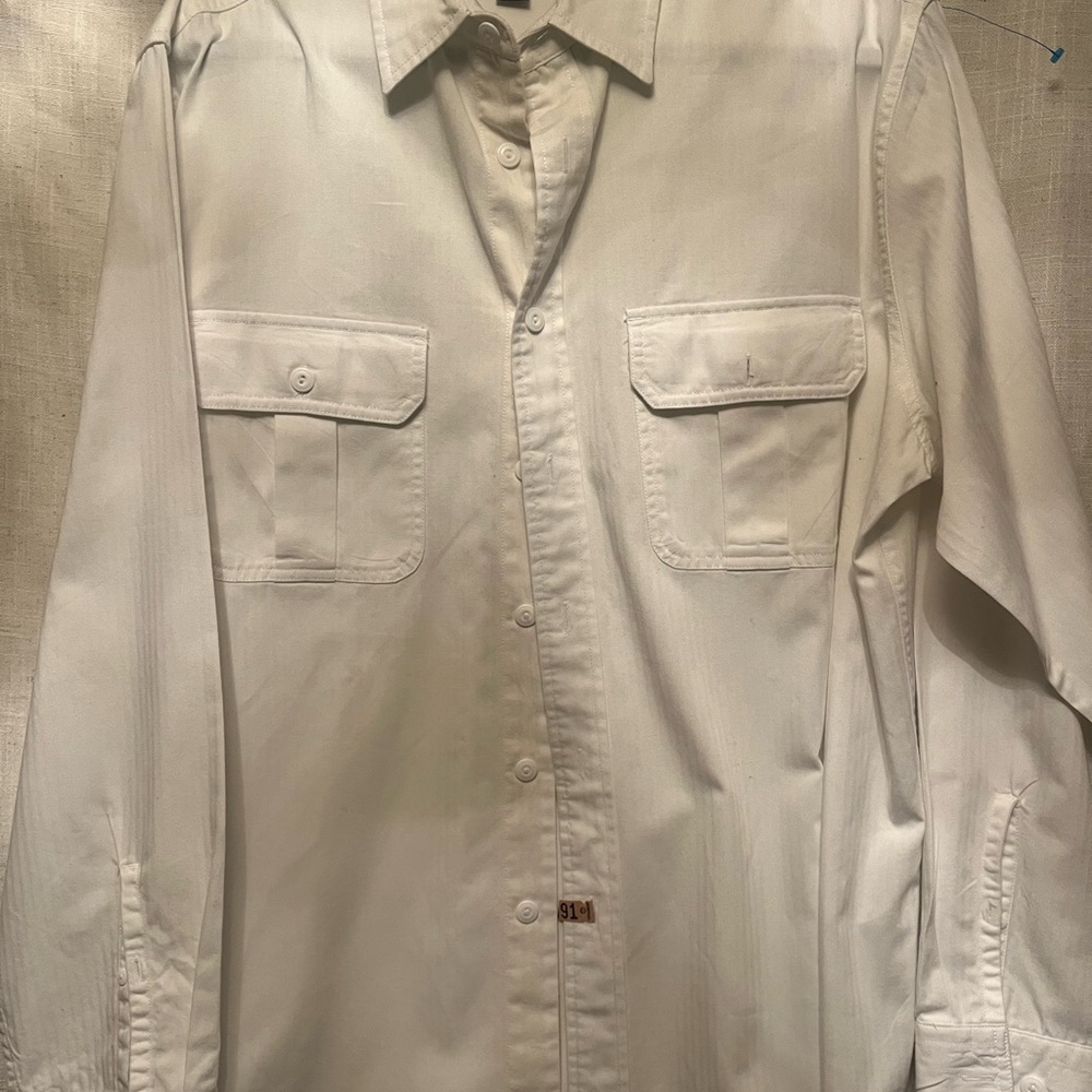 Lands' End‎ White Casual Button Down Shirt